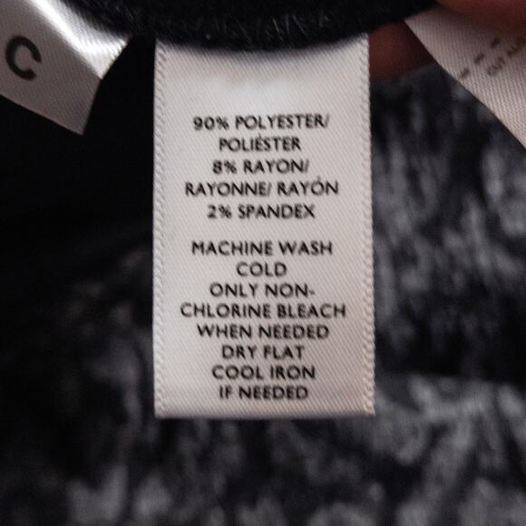 LOFT Jacquard Knit Dress Charcoal Black Size M Vintage Inspired Print - Picture 9 of 11